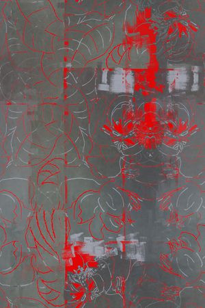 抽象花卉印花华亿平台图片