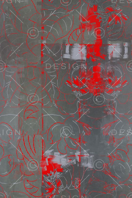 抽象花卉印花华亿平台图片