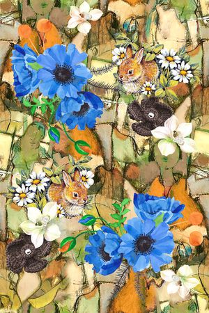 水彩花卉印花华亿平台图片