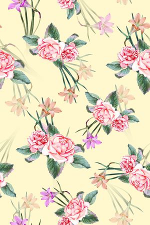 手绘花卉印花华亿平台图片