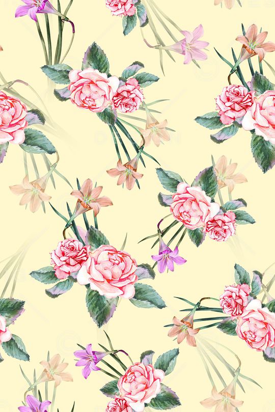 手绘花卉印花华亿平台图片