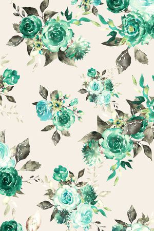 手绘花卉印花华亿平台图片