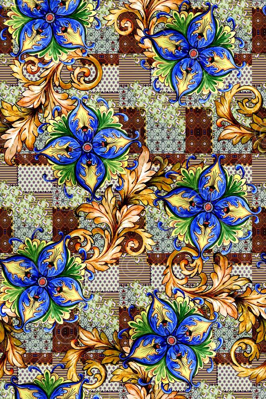 卷草印花华亿平台图片