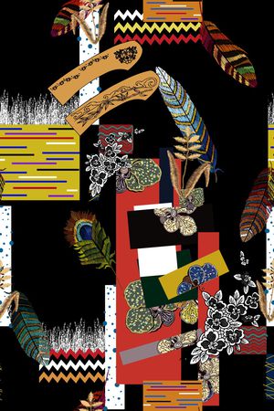 羽毛印花华亿平台图片