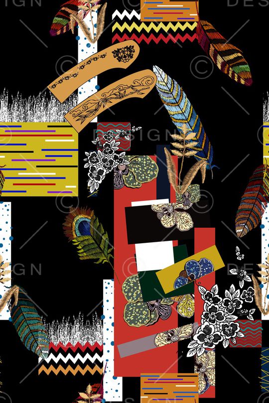 羽毛印花华亿平台图片