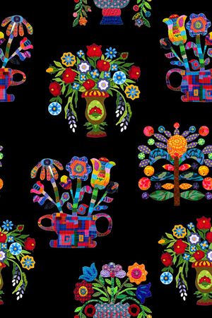 手绘花卉印花华亿平台图片