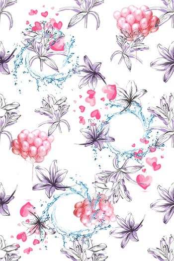 1063594-抽象线条花气球心形