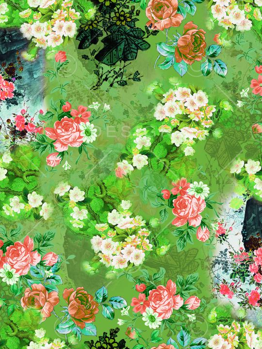 水墨风印花华亿平台图片