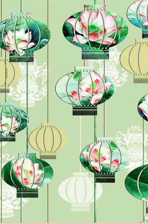 荷花印花华亿平台图片