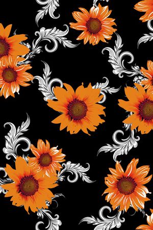 抽象花卉印花华亿平台图片