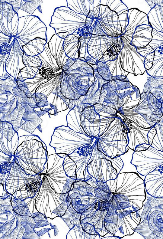 抽象花卉印花华亿平台图片