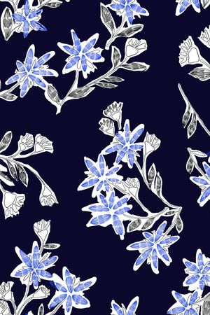 手绘花卉印花华亿平台图片