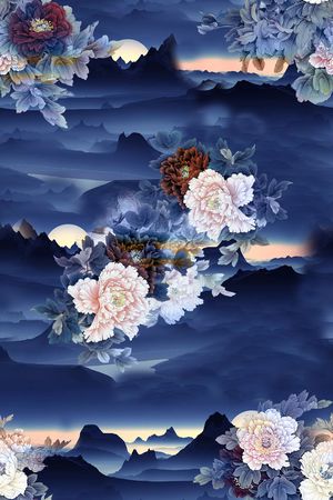 中国风印花华亿平台图片