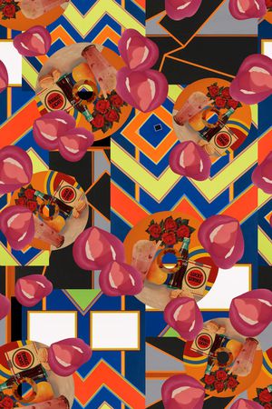 复古拼贴印花华亿平台图片