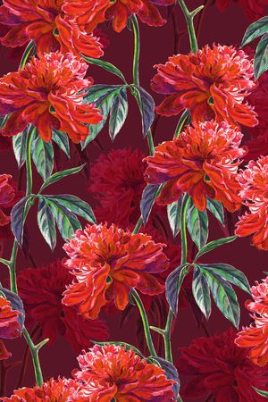 手绘花卉印花华亿平台图片