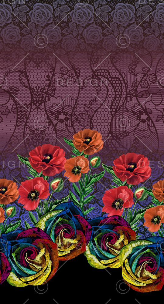 蕾丝底纹印花华亿平台图片