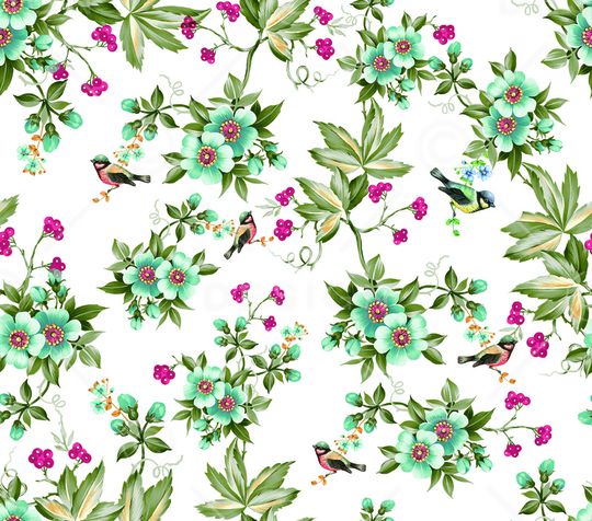 清爽底花卉印花华亿平台图片