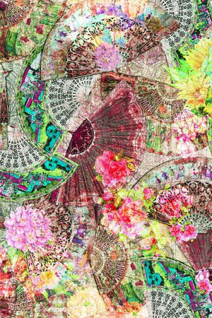 扇子印花华亿平台图片