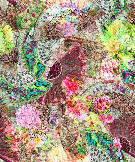 扇子印花华亿平台图片