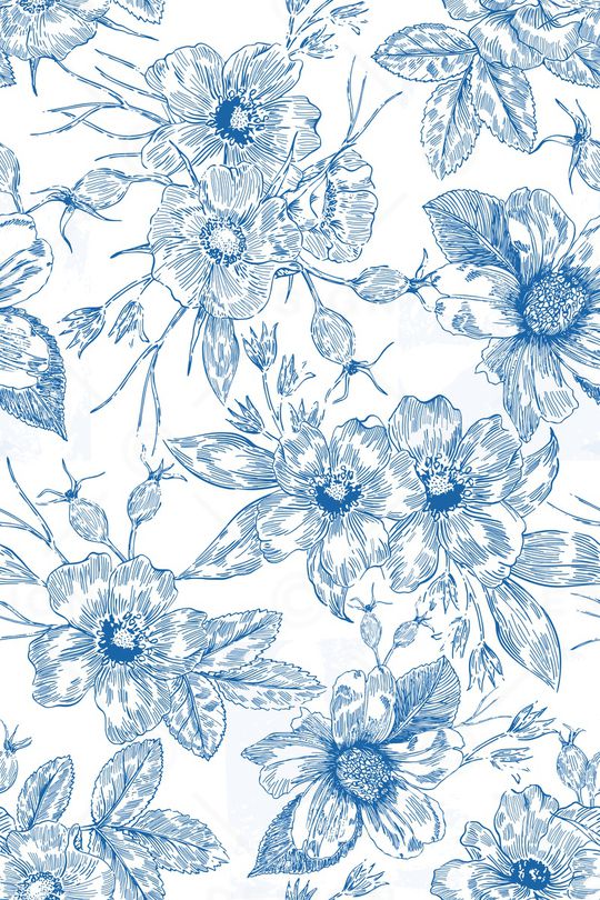 线条花卉印花华亿平台图片