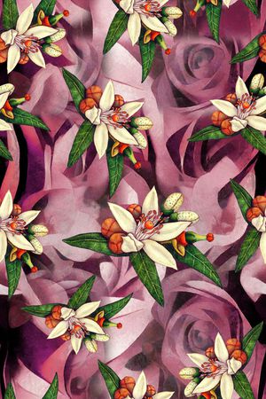 玉兰花印花华亿平台图片