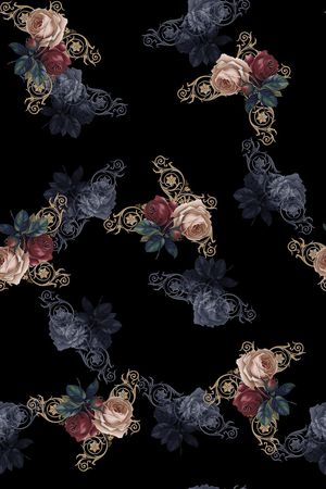 玫瑰花印花华亿平台图片