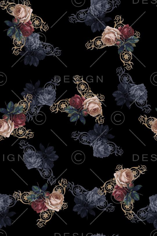 玫瑰花印花华亿平台图片