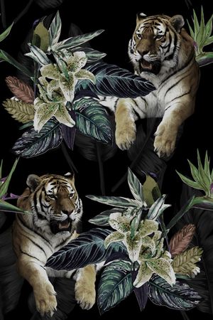 动物花卉印花华亿平台图片