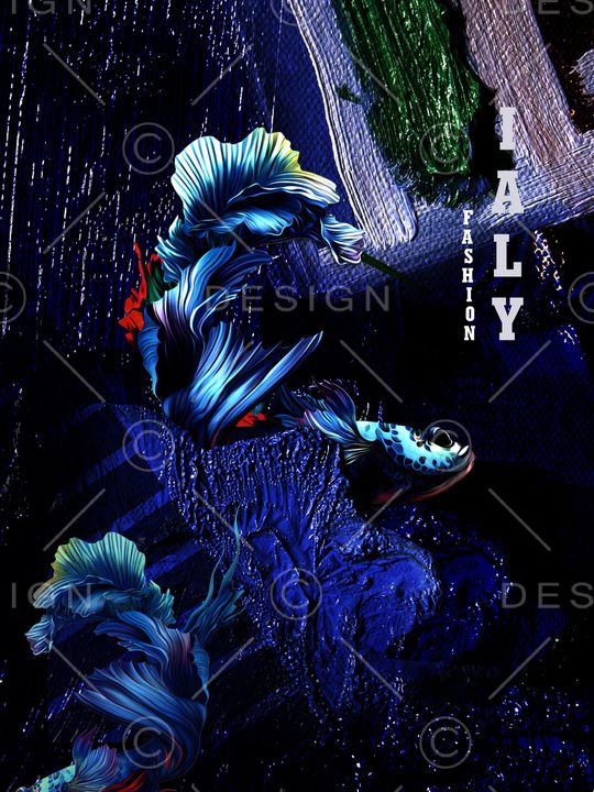 蓝色印花华亿平台图片