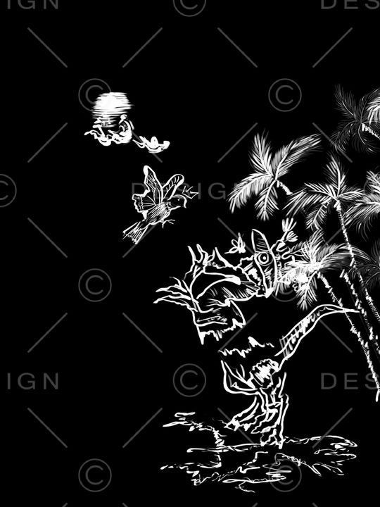 黑白华亿平台印花华亿平台图片