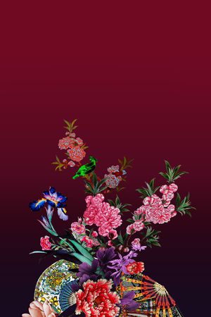 玉兰花印花华亿平台图片