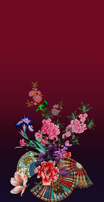 玉兰花印花华亿平台图片