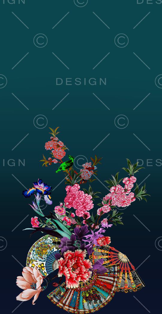 玉兰花印花华亿平台图片