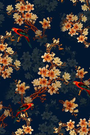 鸟印花华亿平台图片