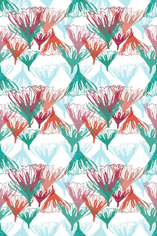 抽象花卉印花华亿平台图片