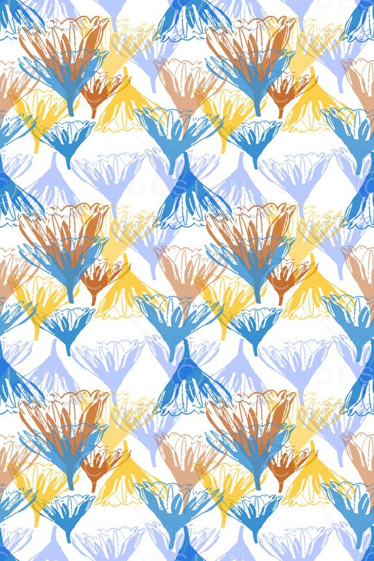 抽象花卉印花华亿平台图片