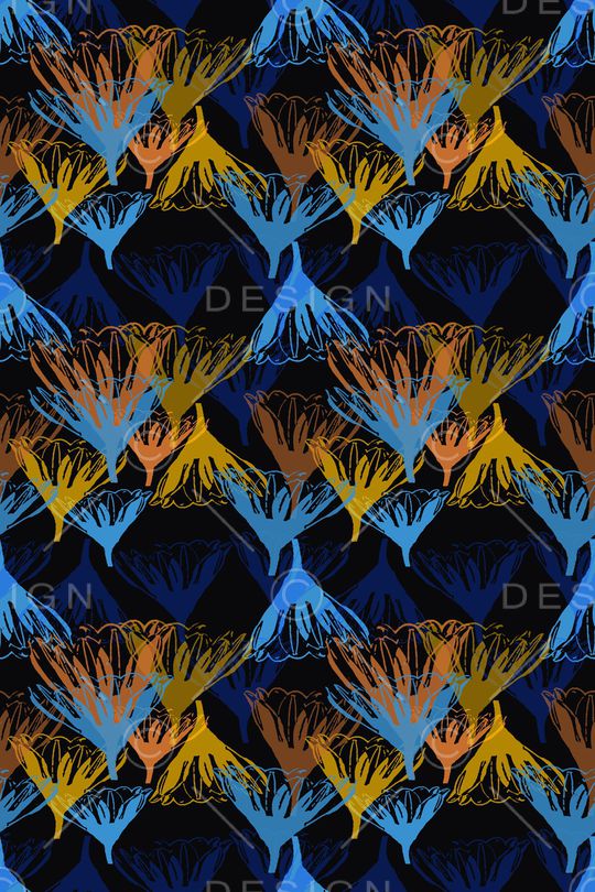 抽象花卉印花华亿平台图片