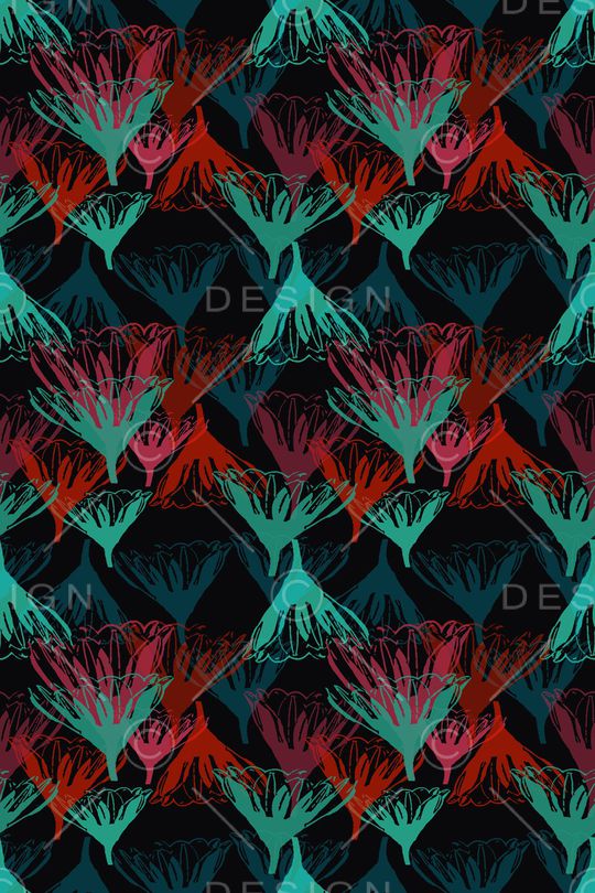 抽象花卉印花华亿平台图片