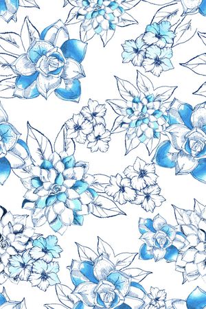 线条花卉印花华亿平台图片