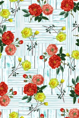 玫瑰花印花华亿平台图片