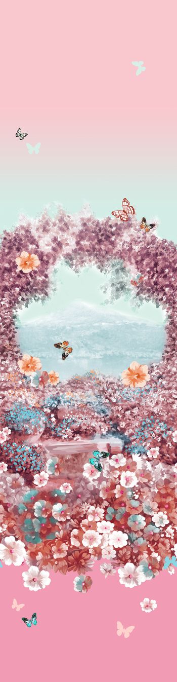 花卉蝴蝶印花华亿平台图片