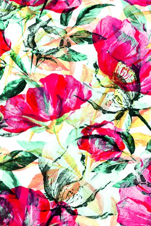 抽象花卉印花华亿平台图片