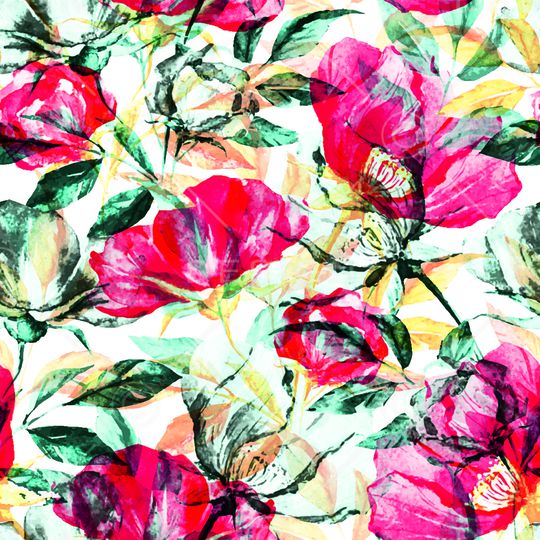 抽象花卉印花华亿平台图片