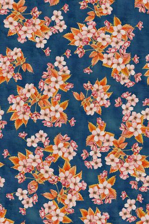 水彩花卉印花华亿平台图片