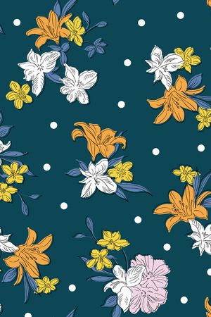 手绘花卉印花华亿平台图片