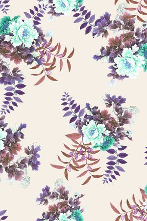 手绘花卉印花华亿平台图片