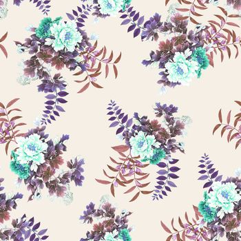 手绘花卉印花华亿平台图片