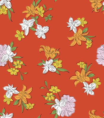 手绘花卉印花华亿平台图片