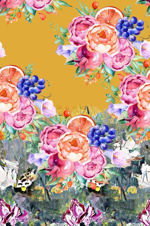 抽象花卉印花华亿平台图片