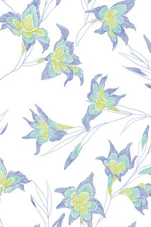 手绘花卉印花华亿平台图片